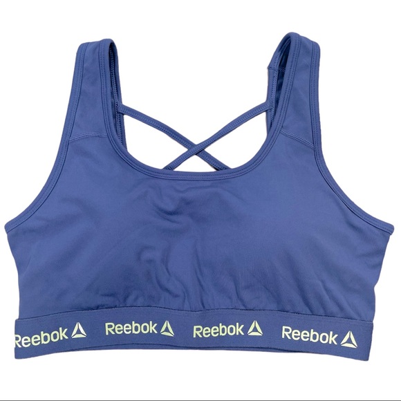 Reebok size large blue indigo medium impact sports bra with removable cups NWT - Picture 5 of 10